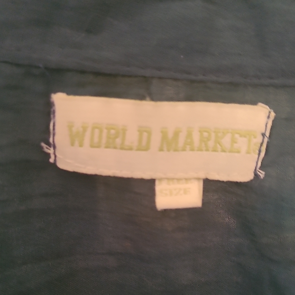 Cost Plus World Market Teal Fabric - Picture 2 of 3